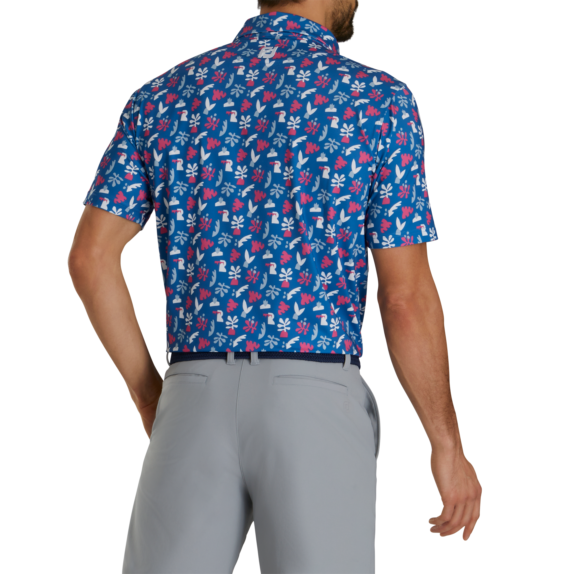 Jungle Leaves Lisle Self Collar-Previous Season Style