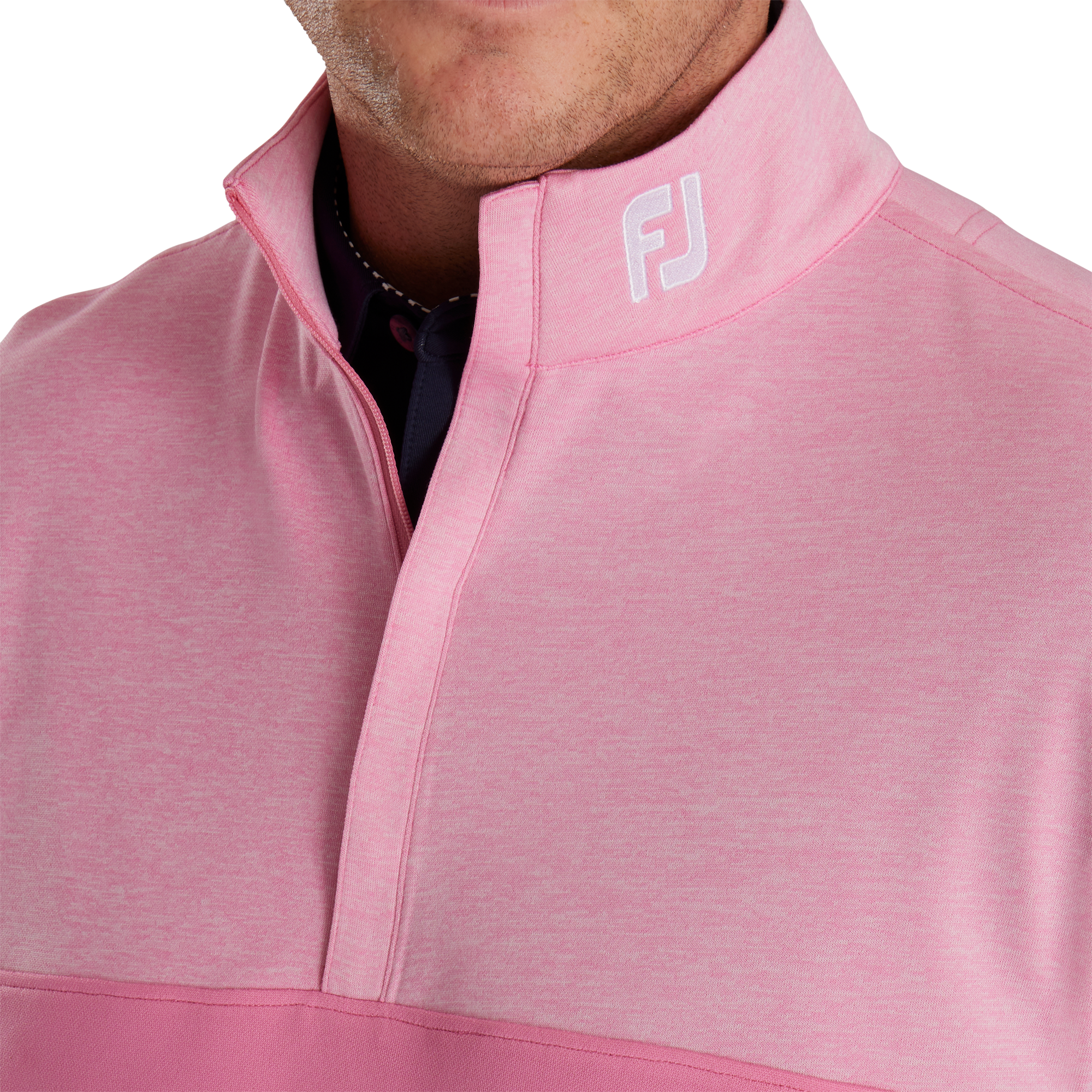 Heather Yoke Half-Zip Vest - FJ Tour Collar-Previous Season Style