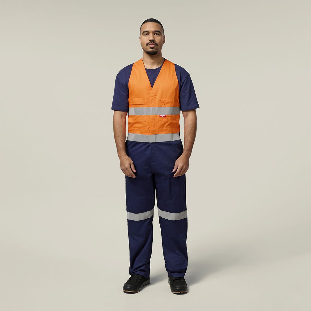 Hi-Vis 2Tone Action Back Cotton Taped Overall