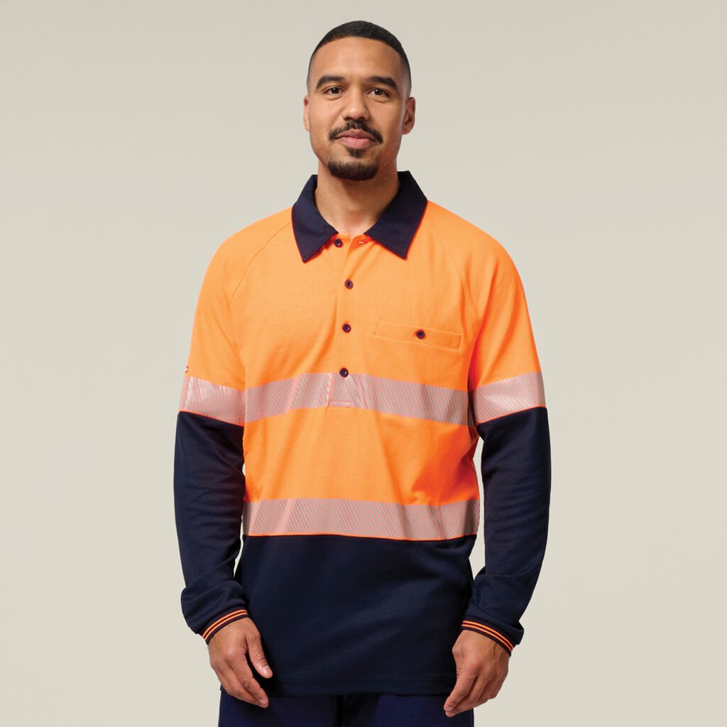 Core Hi-Vis 2 Tone Taped Vented Long Sleeve Polo