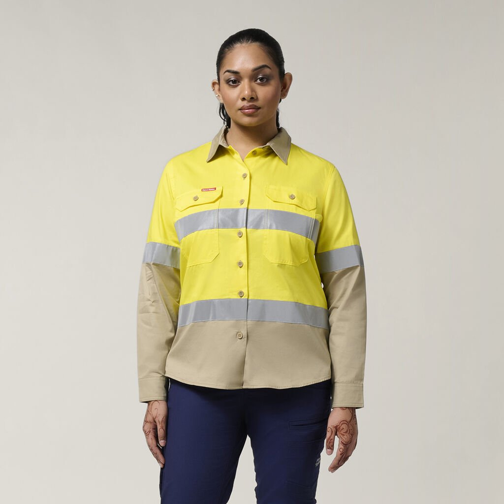 Women's Hi-Vis Lightweight 2 Tone Taped Long Sleeve Shirt