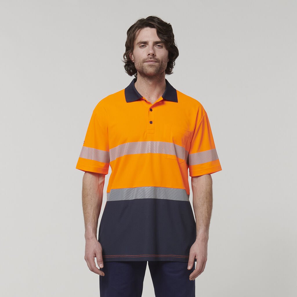 Mens Short Sleeve Hi Vis Taped Polo