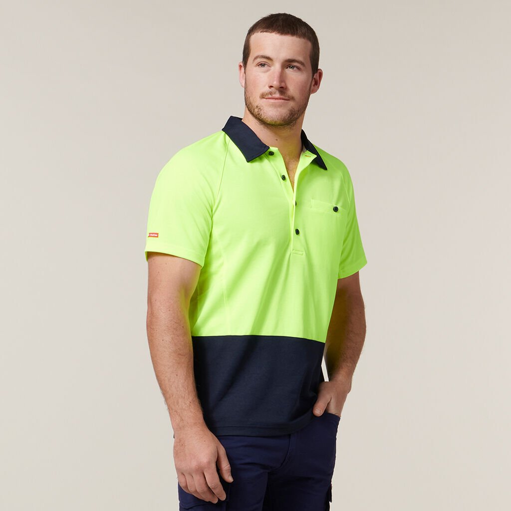 Core Hi-Vis 2 Tone Vented Short Sleeve Polo