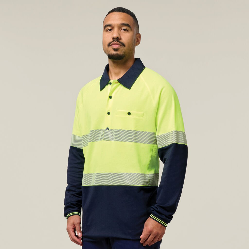 Core Hi-Vis 2 Tone Taped Vented Long Sleeve Polo