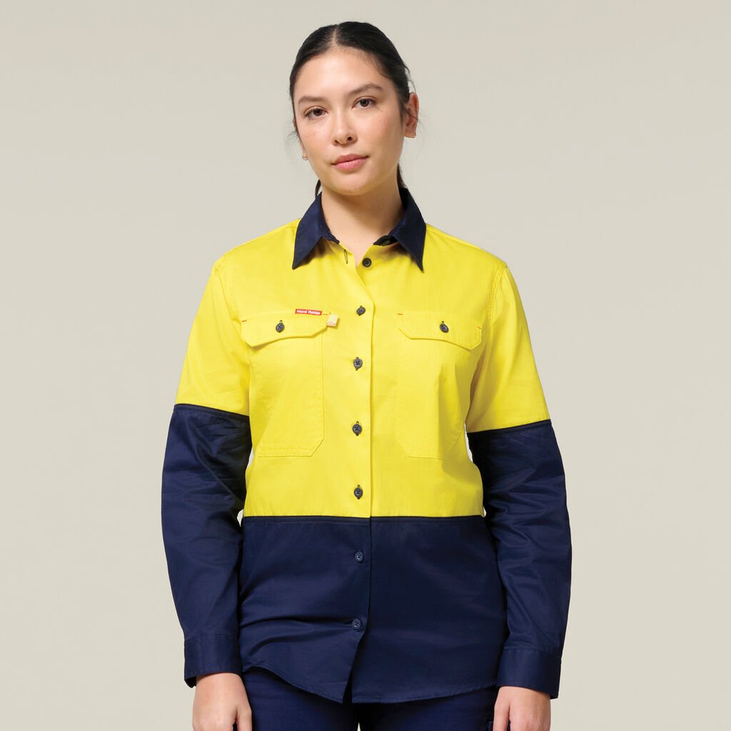 Womens Long Sleeve Hi Vis 2 Tone Vented Shirt