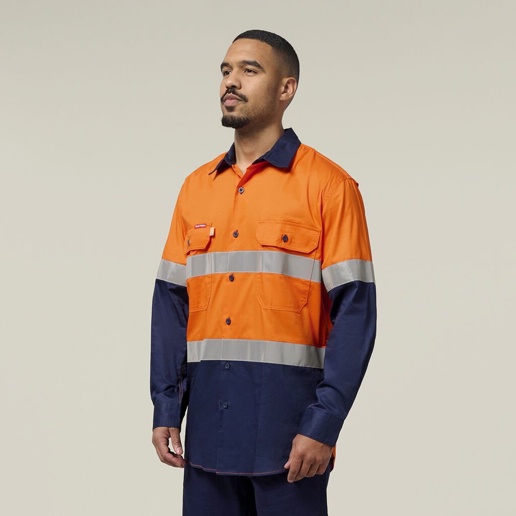 Core Hi-Vis 2 Tone Vented Taped Long Sleeve Cotton Shirt