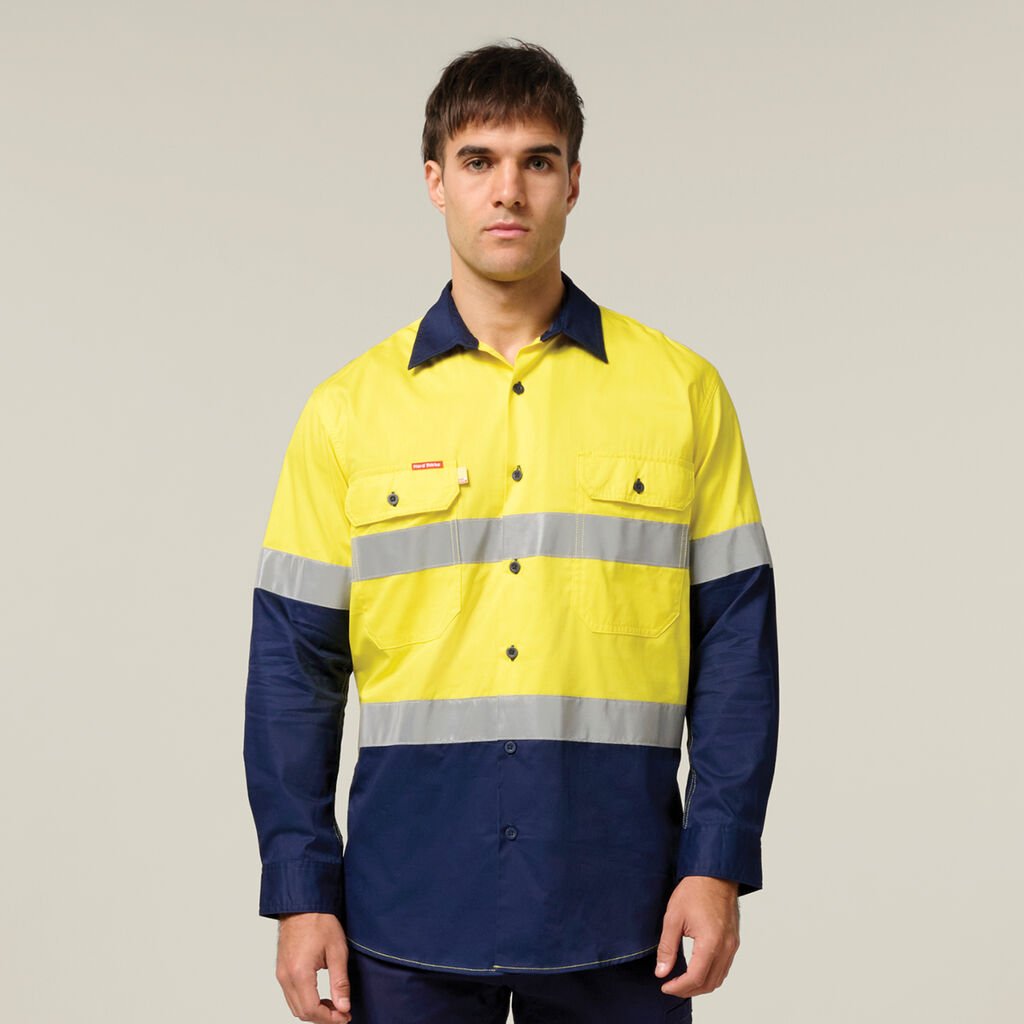 Core Hi-Vis 2 Tone Vented Taped Long Sleeve Cotton Shirt