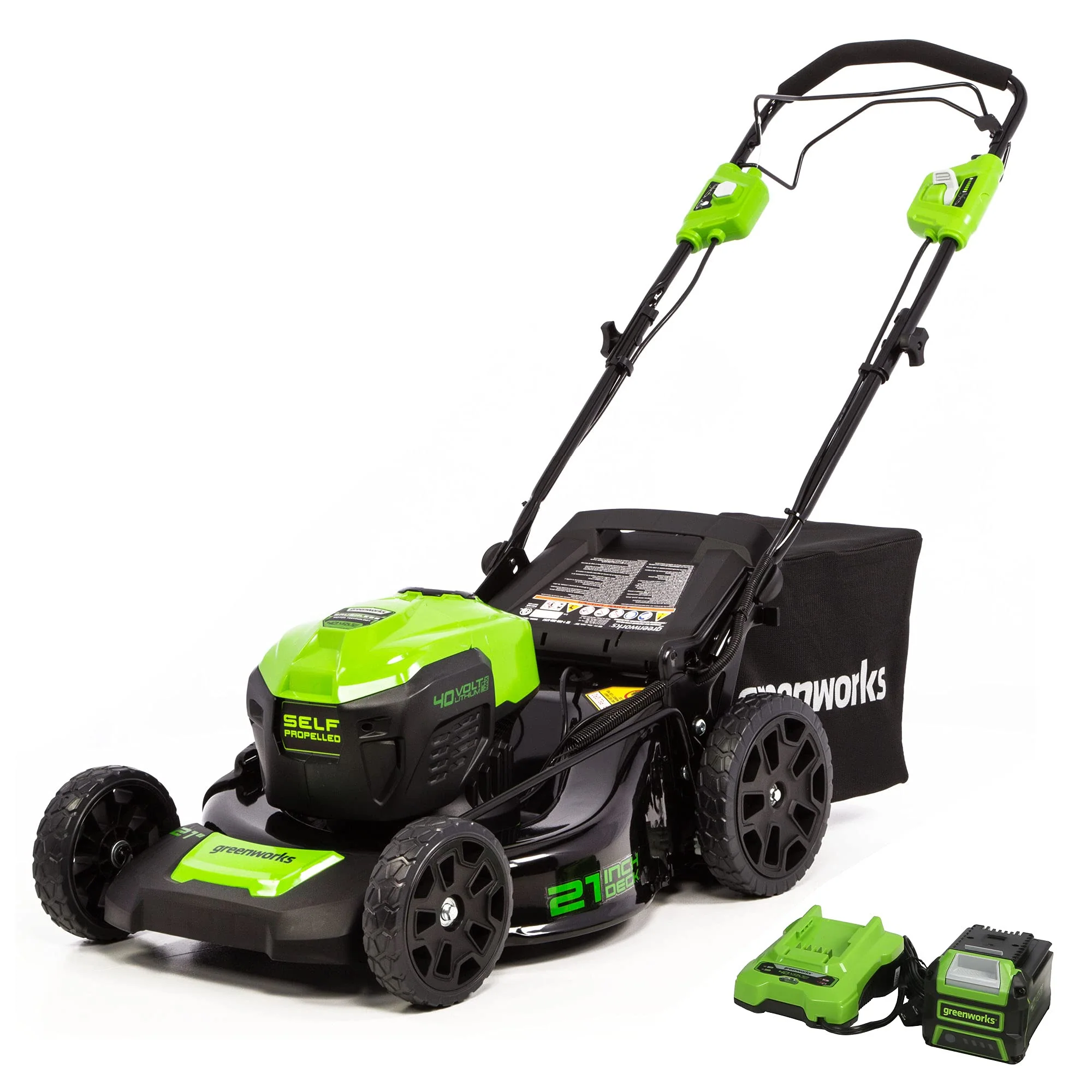 40V 21 Cordless Battery Self-Propelled Lawn Mower w/ 5.0Ah USB Battery & Charger
