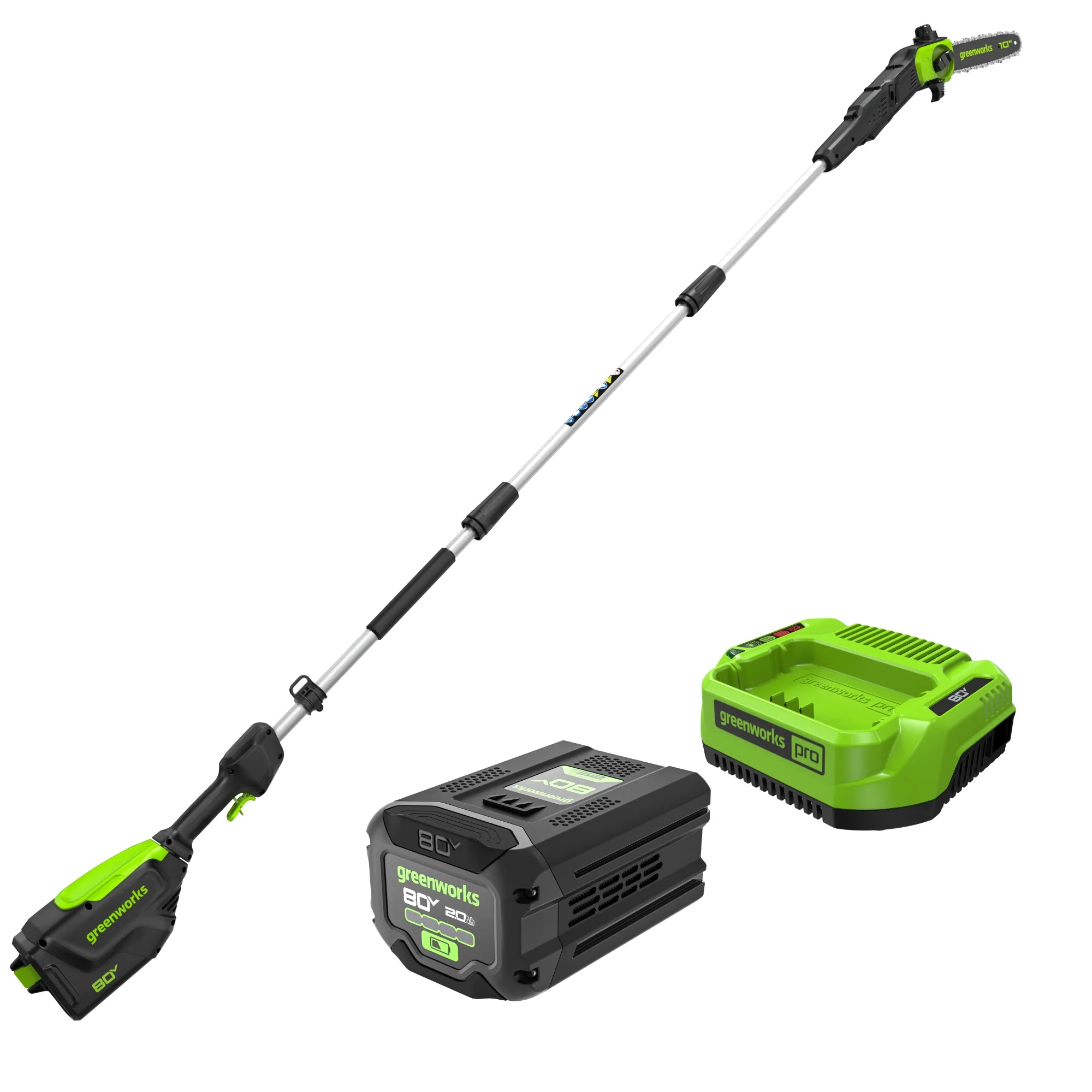 80V Pro 10 Cordless Battery Pole Saw w/ 2.0Ah Battery & Charger