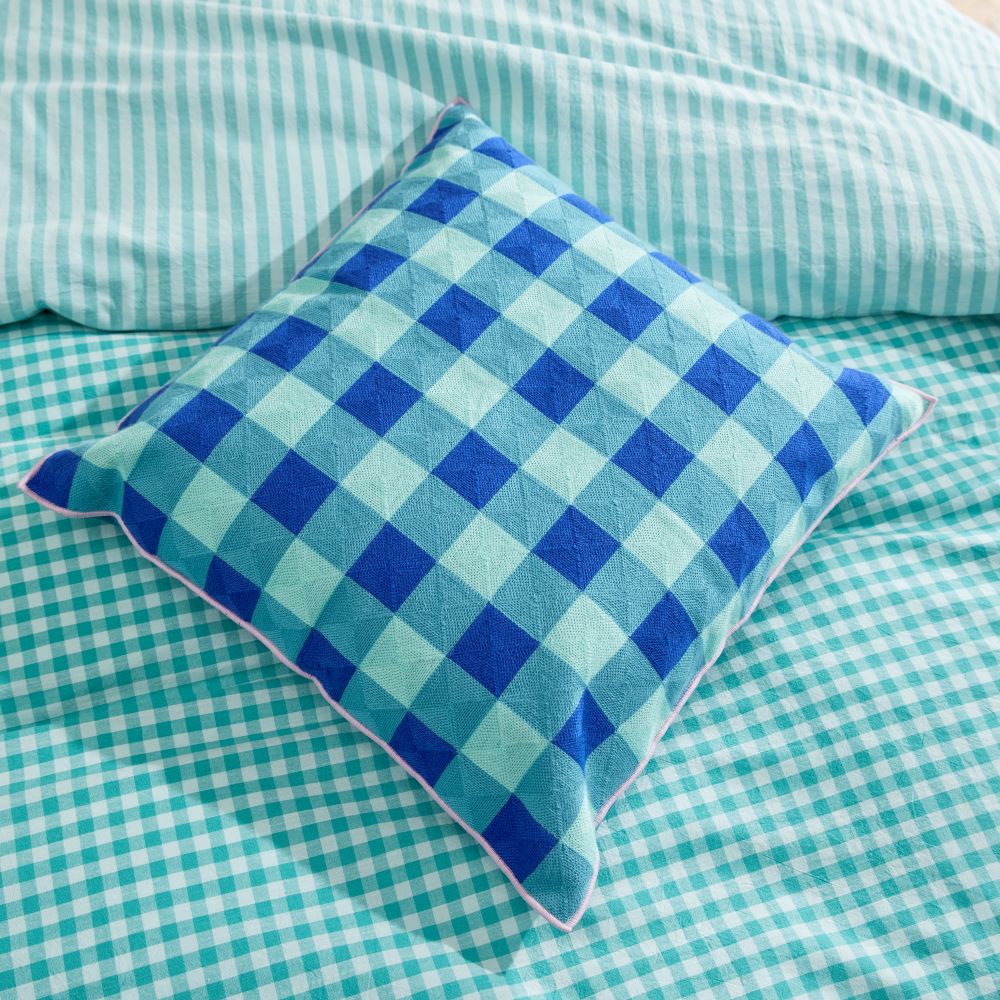 Sia Green Check Cushion