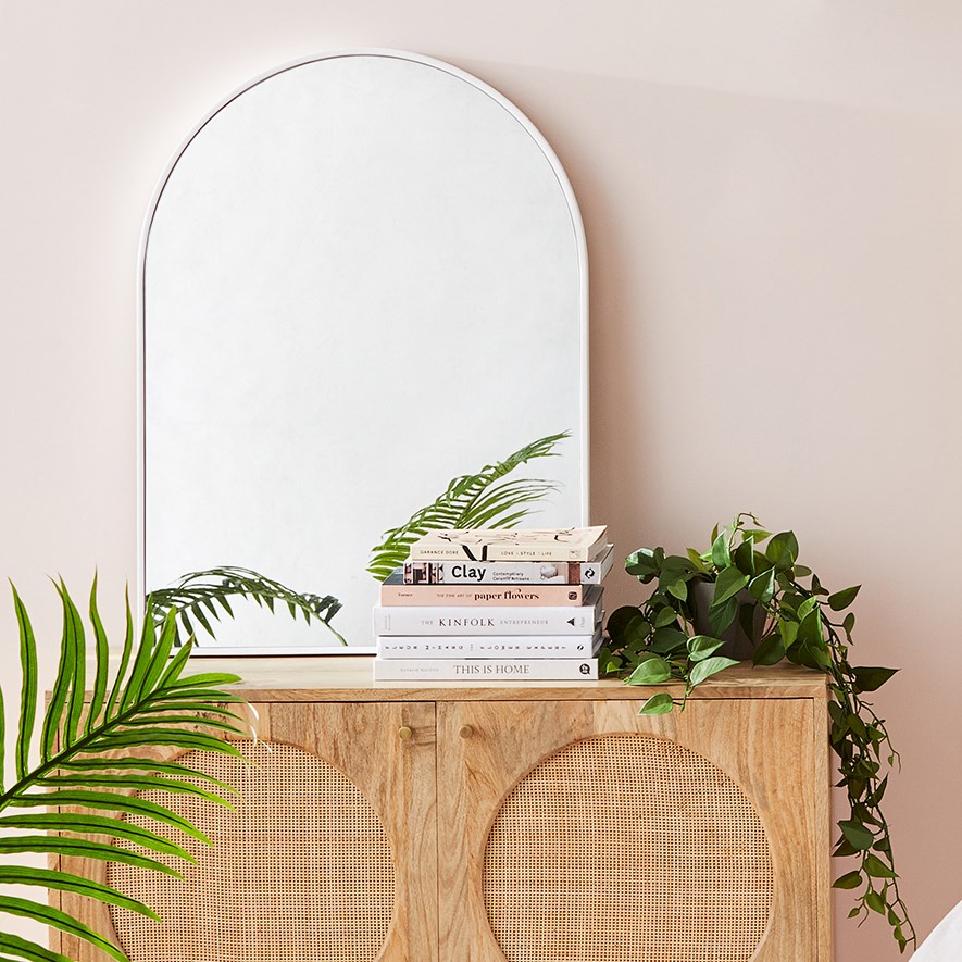 Horizon White Arch Mirror