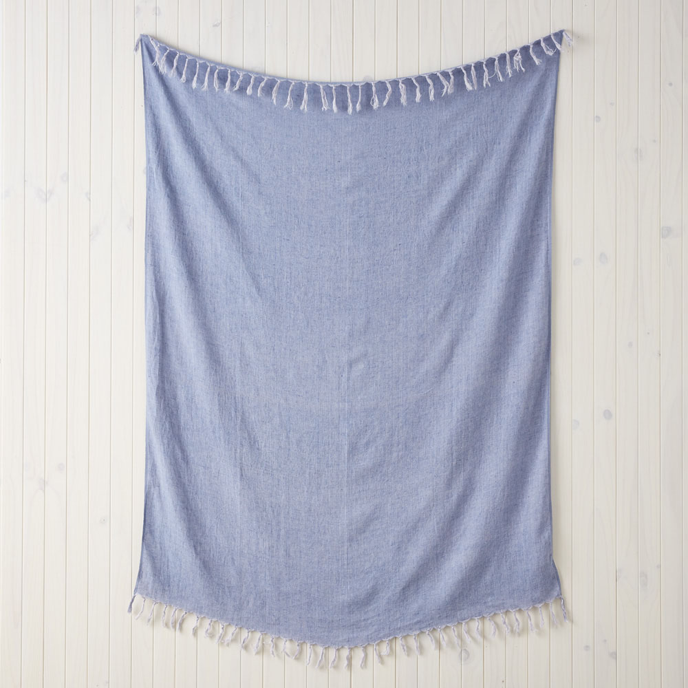 Malmo Arctic Blue Linen Throw