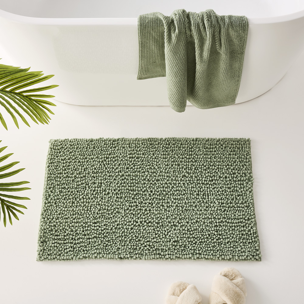 Microplush Eucalyptus Bobble Bath Mat