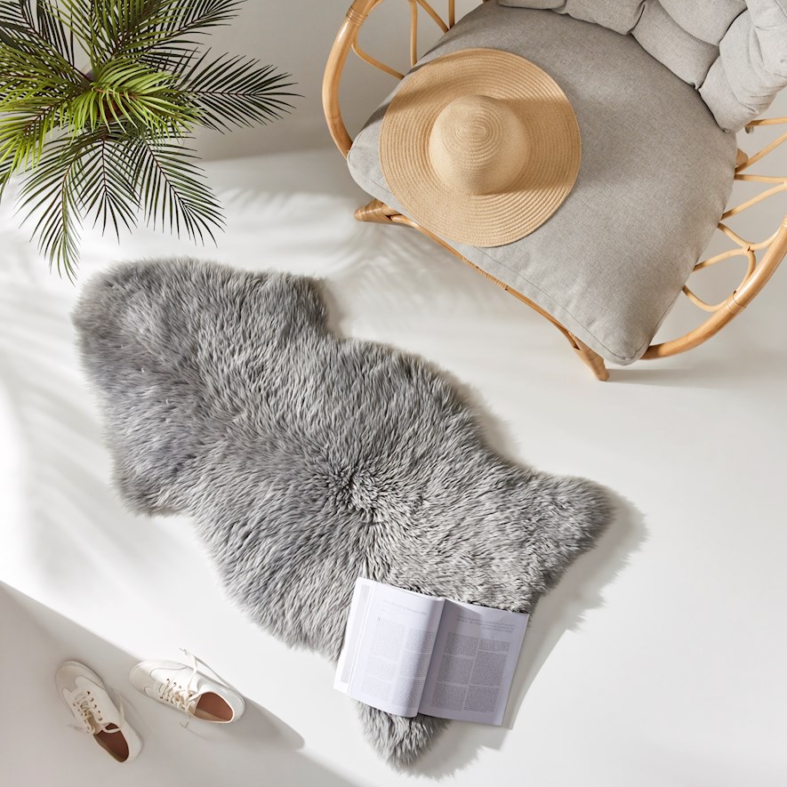 Grey Single Sheepskin