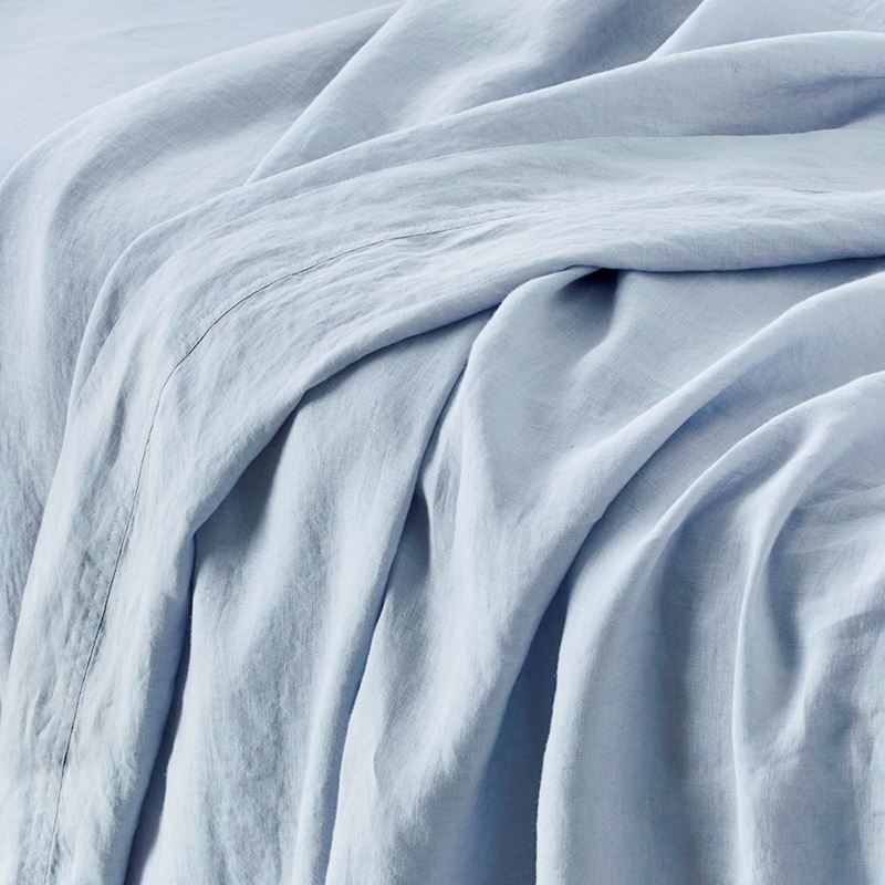 Vintage Washed Linen Dusty Blue Sheet Separates