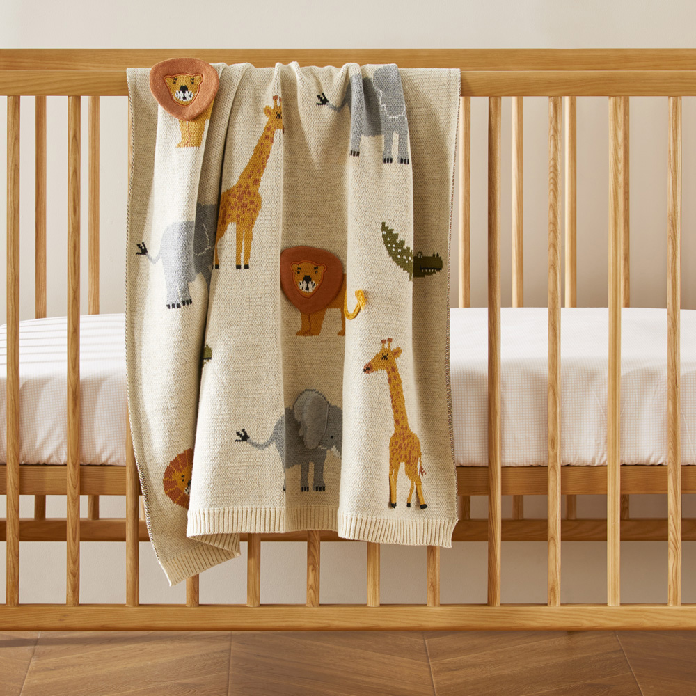 Novelty Cotton Jungle Animals Baby Blanket