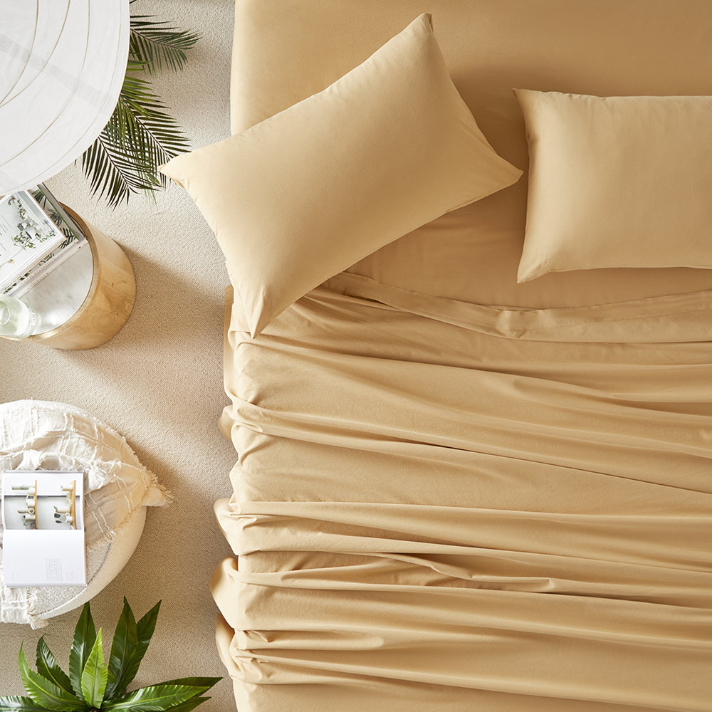 Stonewashed Cotton Gold Sheet Separates