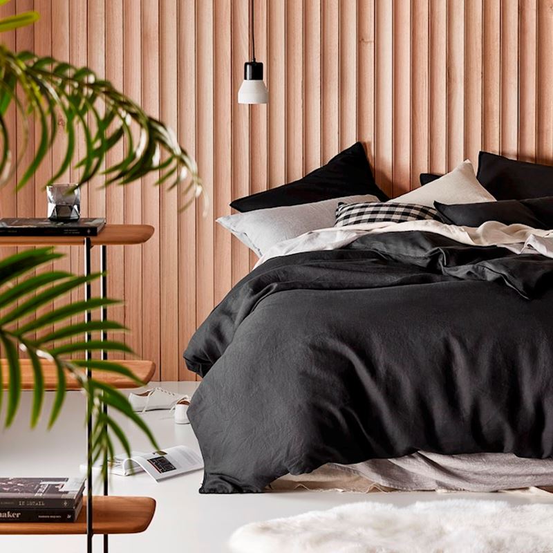 Vintage Washed Linen Onyx Pillowcase