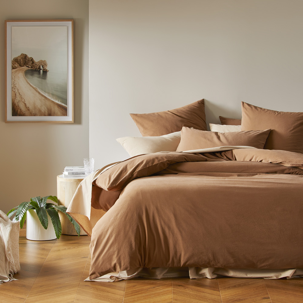 Stonewashed Cotton Cocoa Quilt Cover Separates