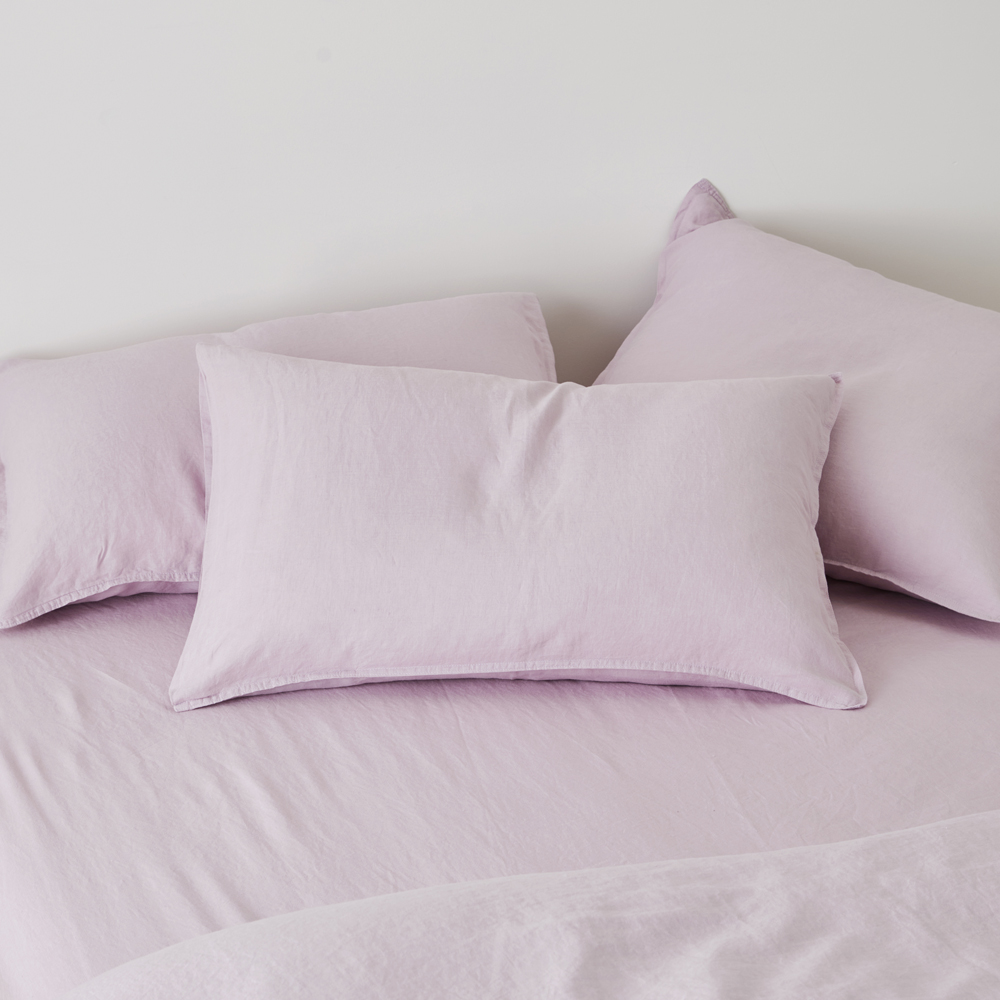 Vintage Washed Linen Mauve Pillowcase