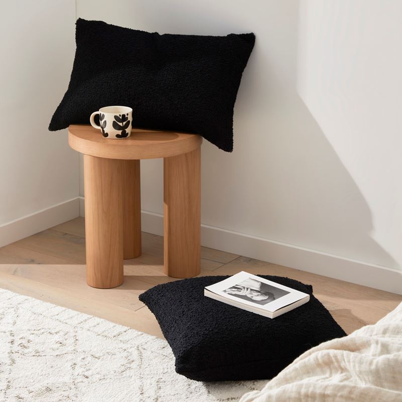Otis Black Long Boucle Cushion