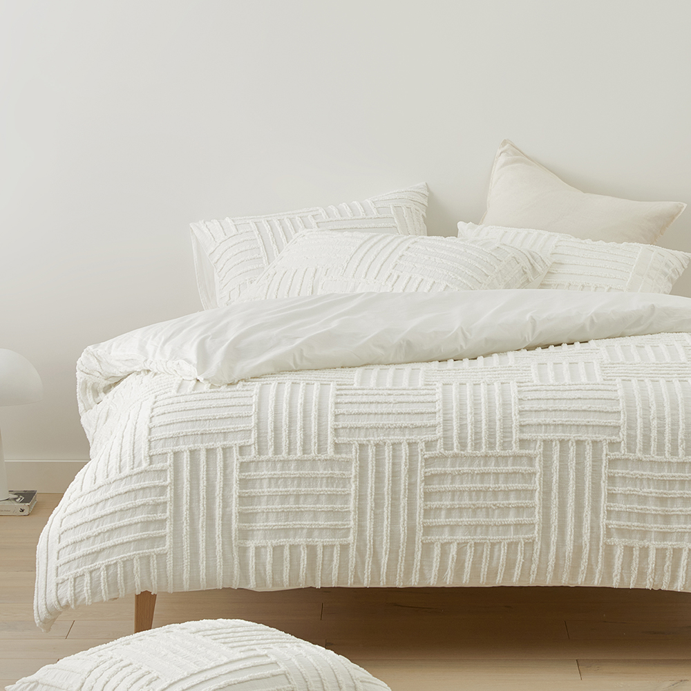 Drew White Tufted Quilt Cover Separates
