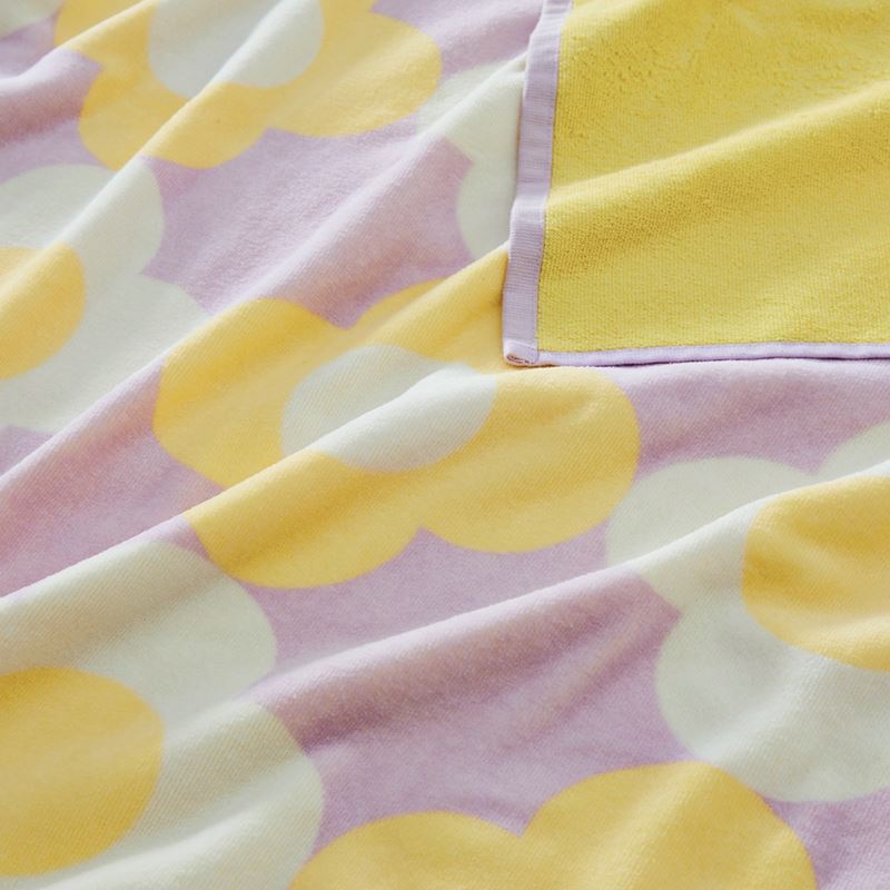 Velour Daisy Check Lilac Beach Towel