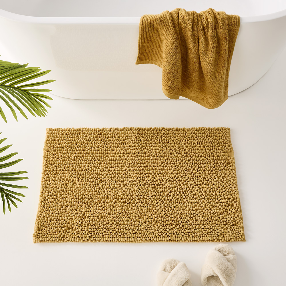 Microplush Mustard Bobble Bath Mat