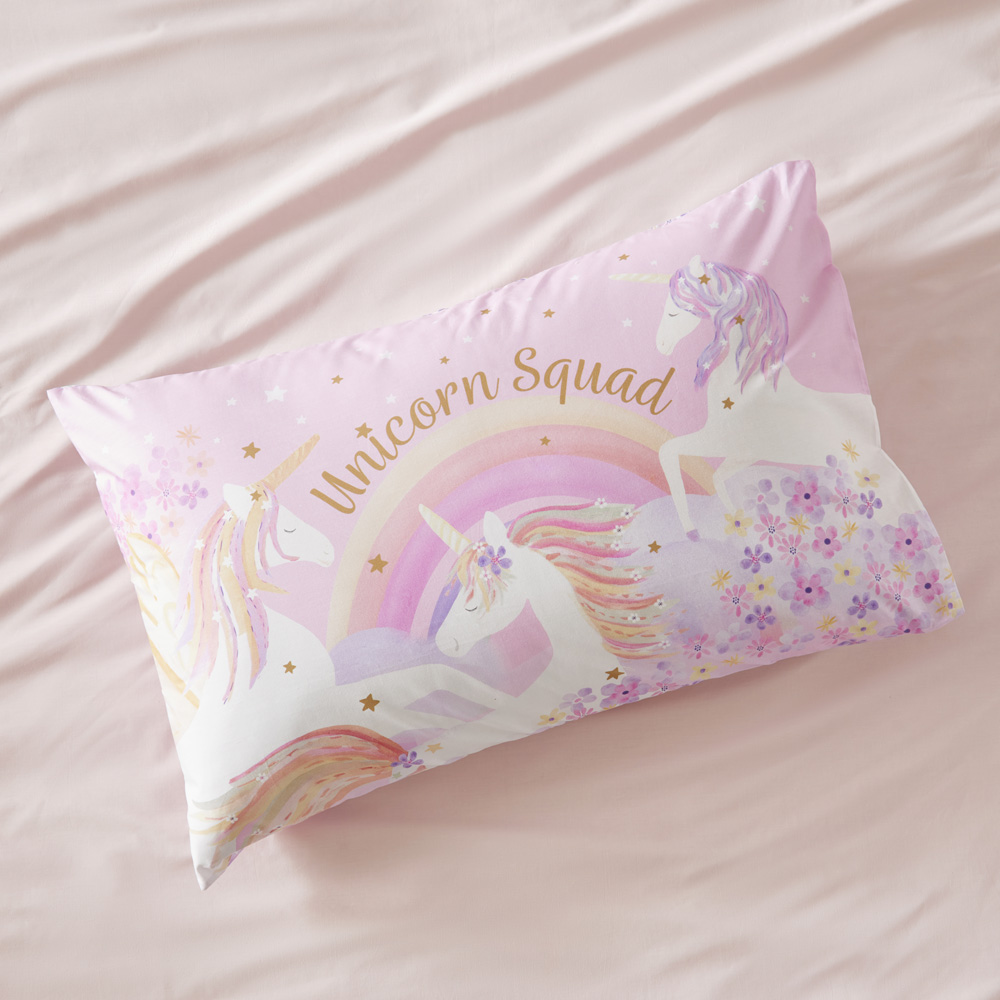 Unicorn Squad Text Pillowcase