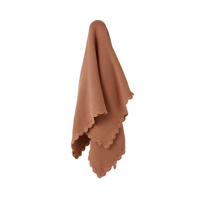 Lennox Burnt Clay Organic Cotton Baby Blanket
