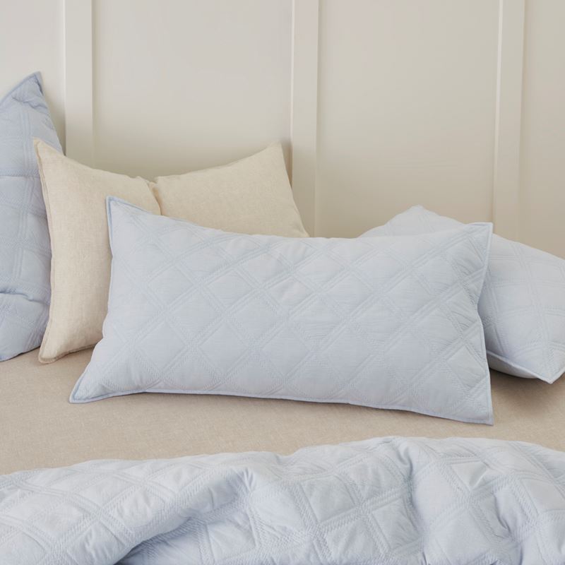 Smith Quilted Blue Chambray Pillowcases