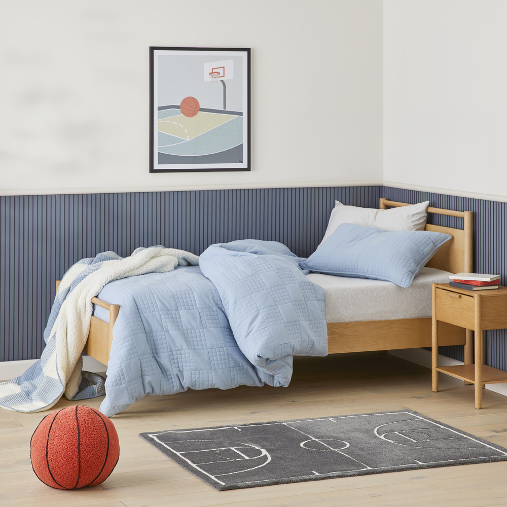 Murphy Powder Blue Quilted Quilt Cover Set