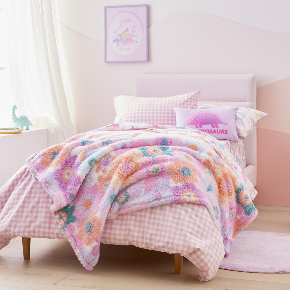 Sammy Poppy Floral Sherpa Blanket