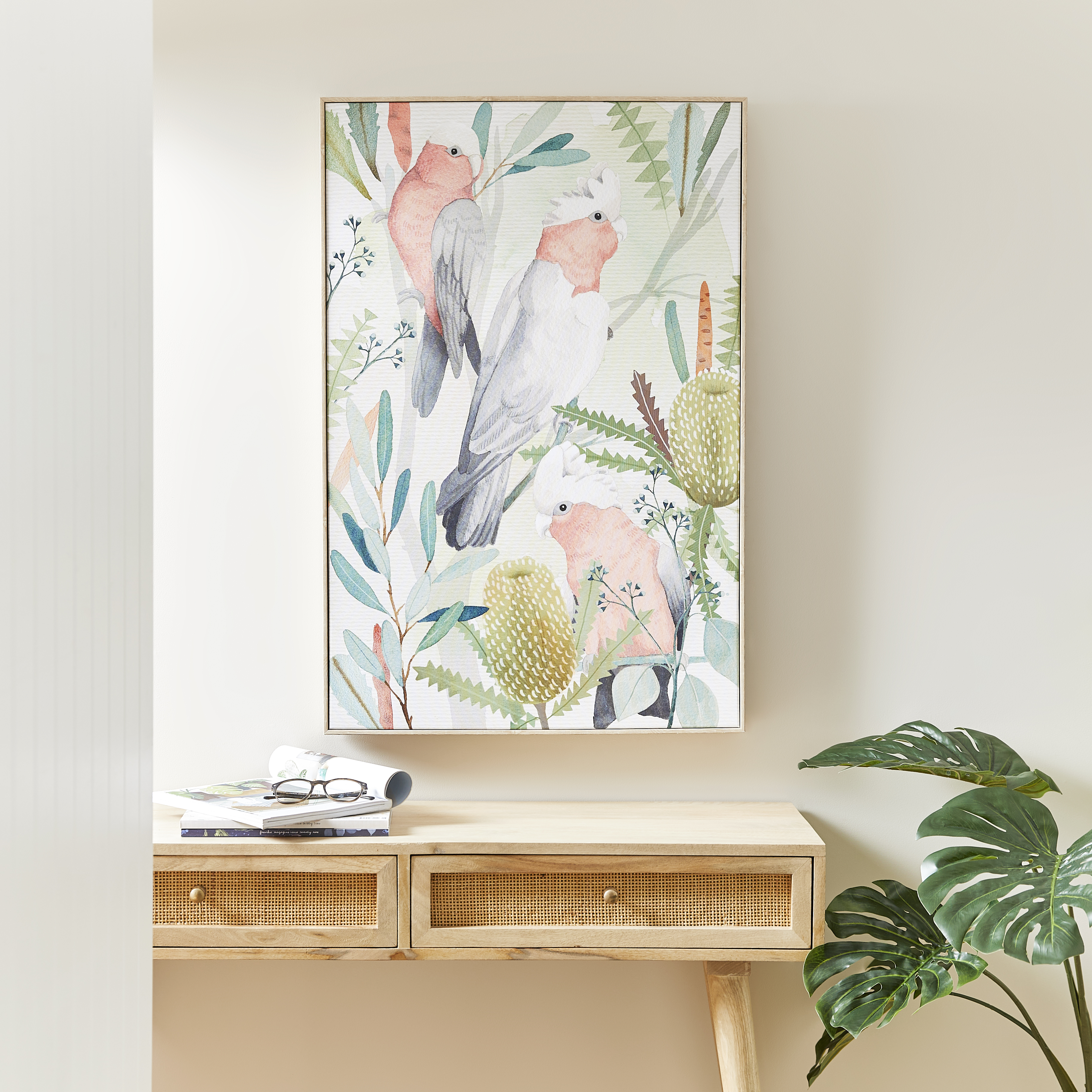 Native Bushland Pink Galah Canvas