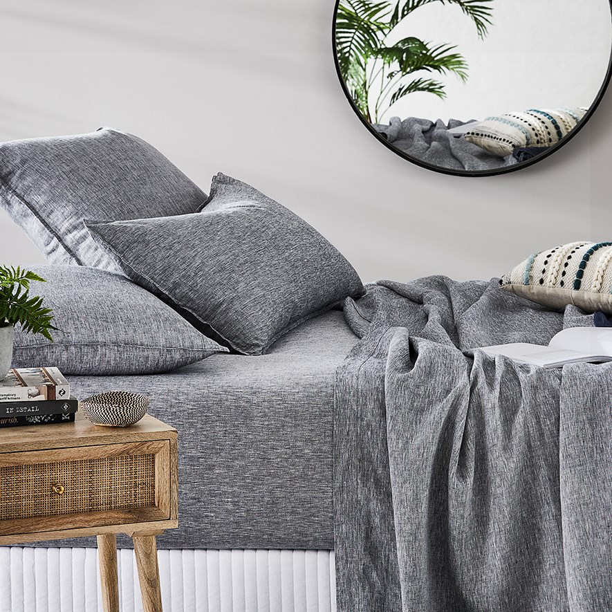 Vintage Washed Linen Indigo Sheet Separates