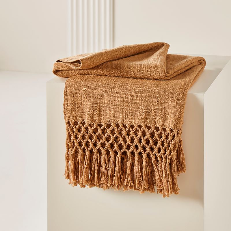 Macrame Desert Sand Knot Throw