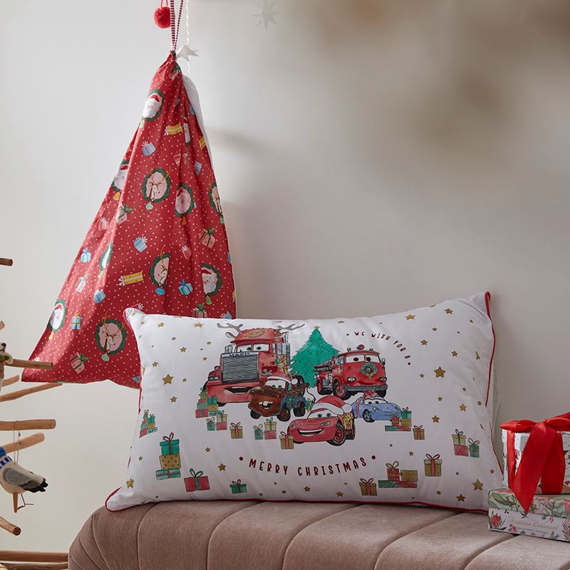 Disney Pixar Cars Christmas Text Pillowcase