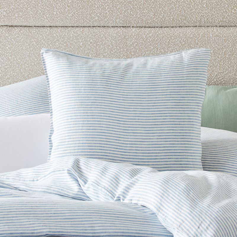 Vintage Washed Linen Blue Stripe Quilt Cover Separates