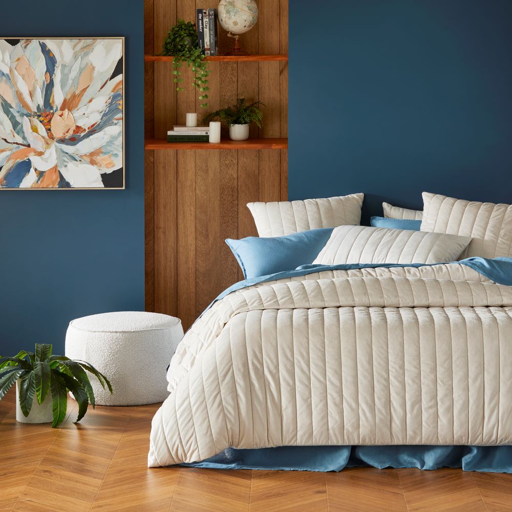 Arlo Natural Velvet Quilted Quilt Cover Separates