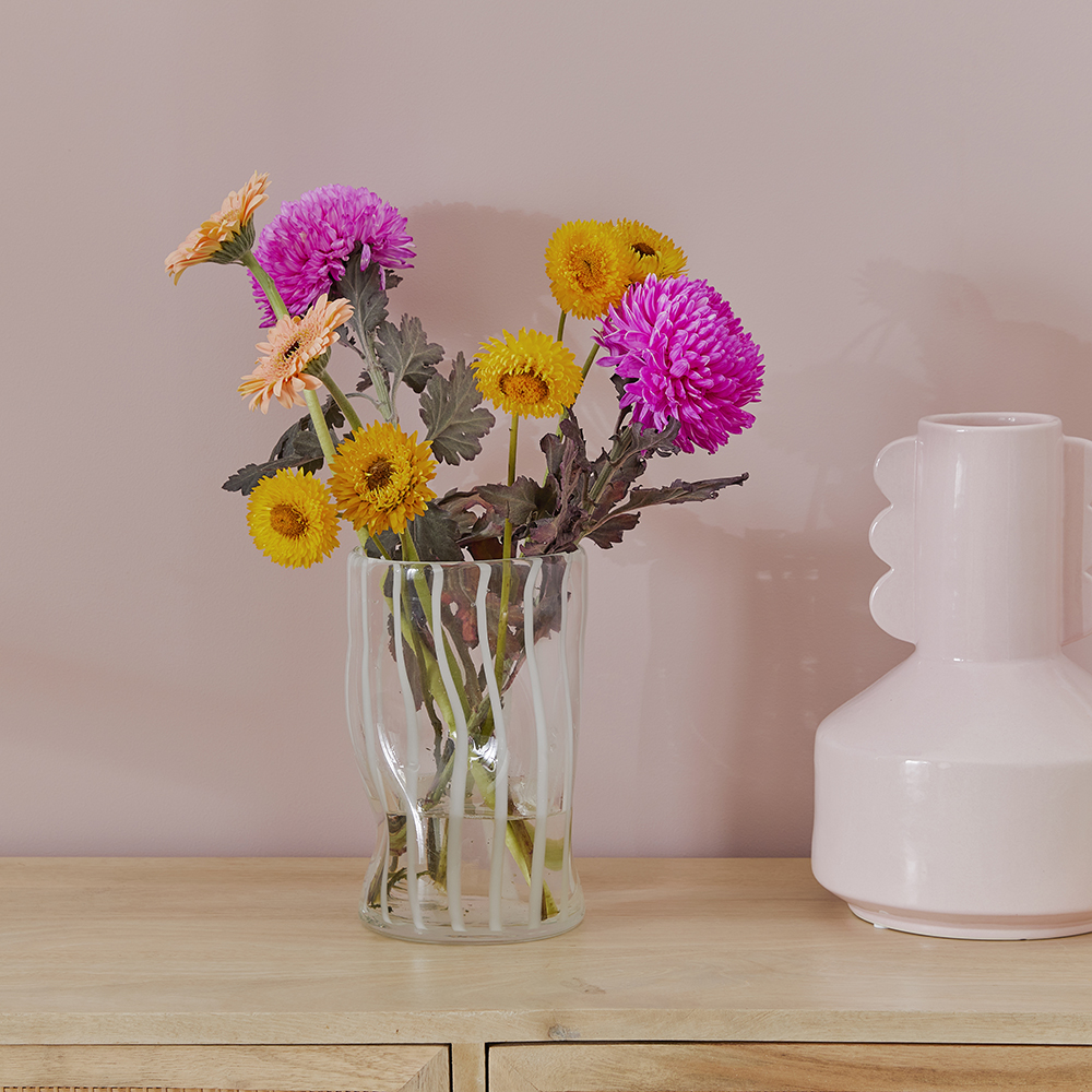 Oslo White Stripe Vase