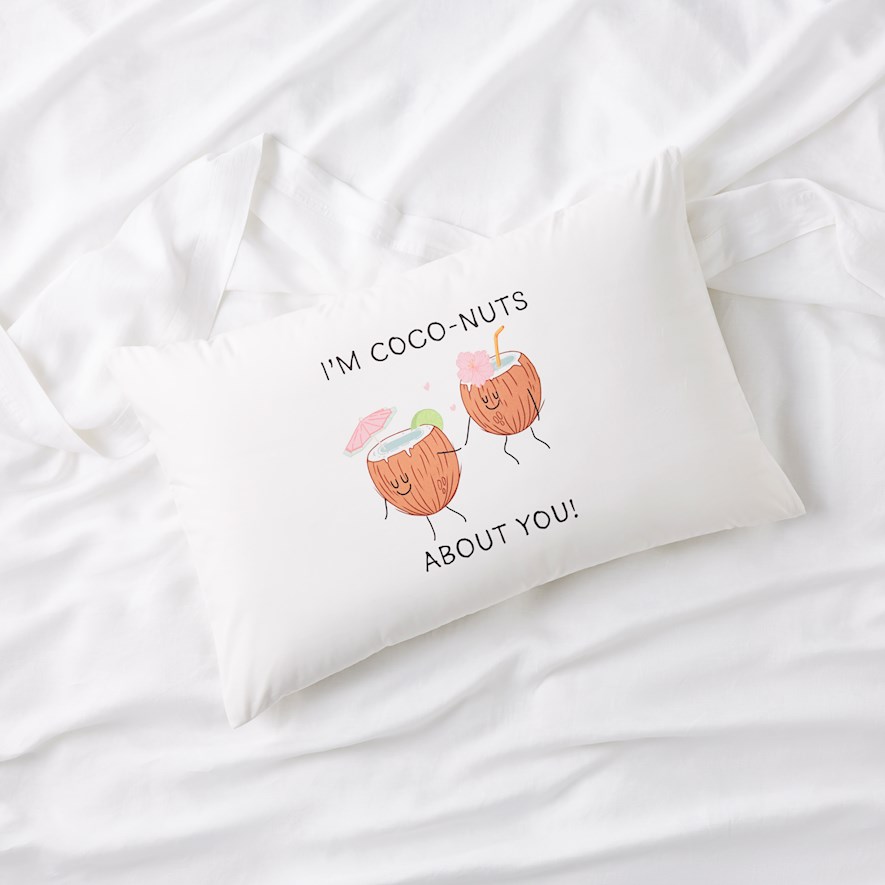 Coconuts Valentine's Day Text Pillowcase