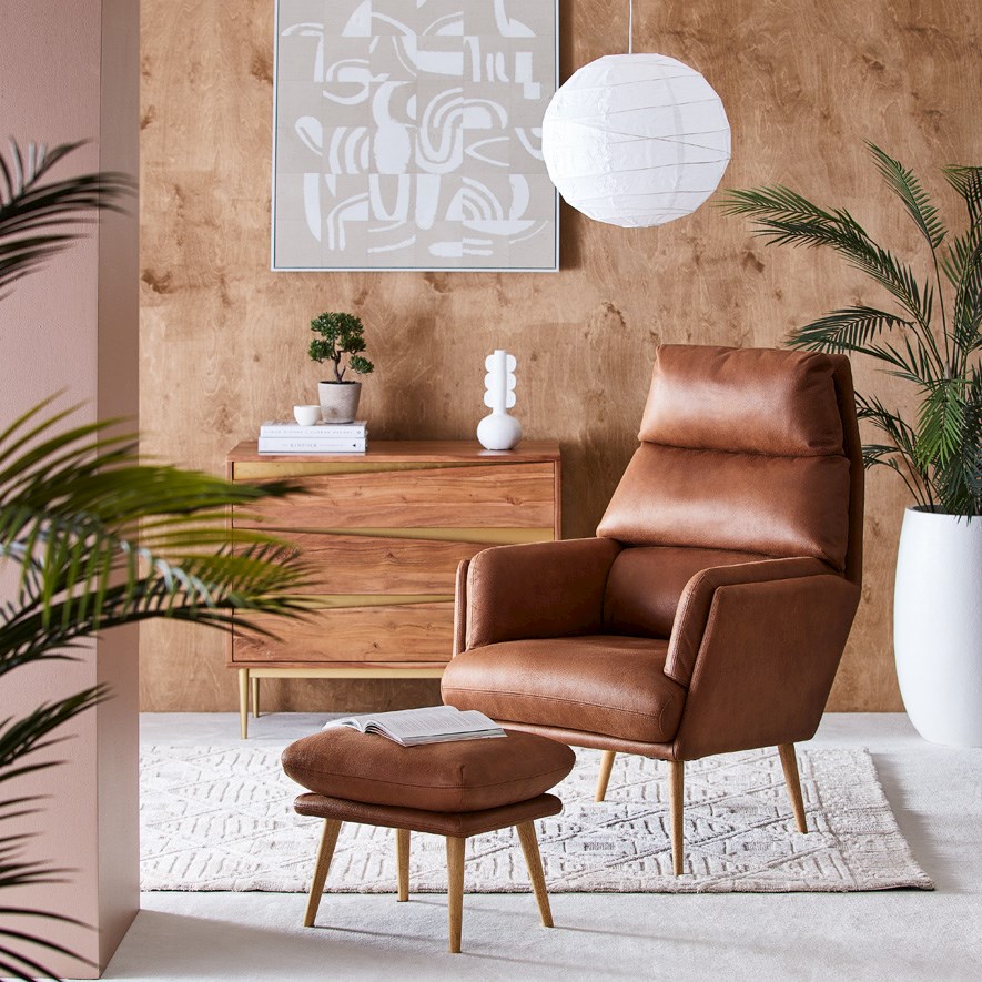 Anderson Brandy 1 Seater Chair & Foot Rest