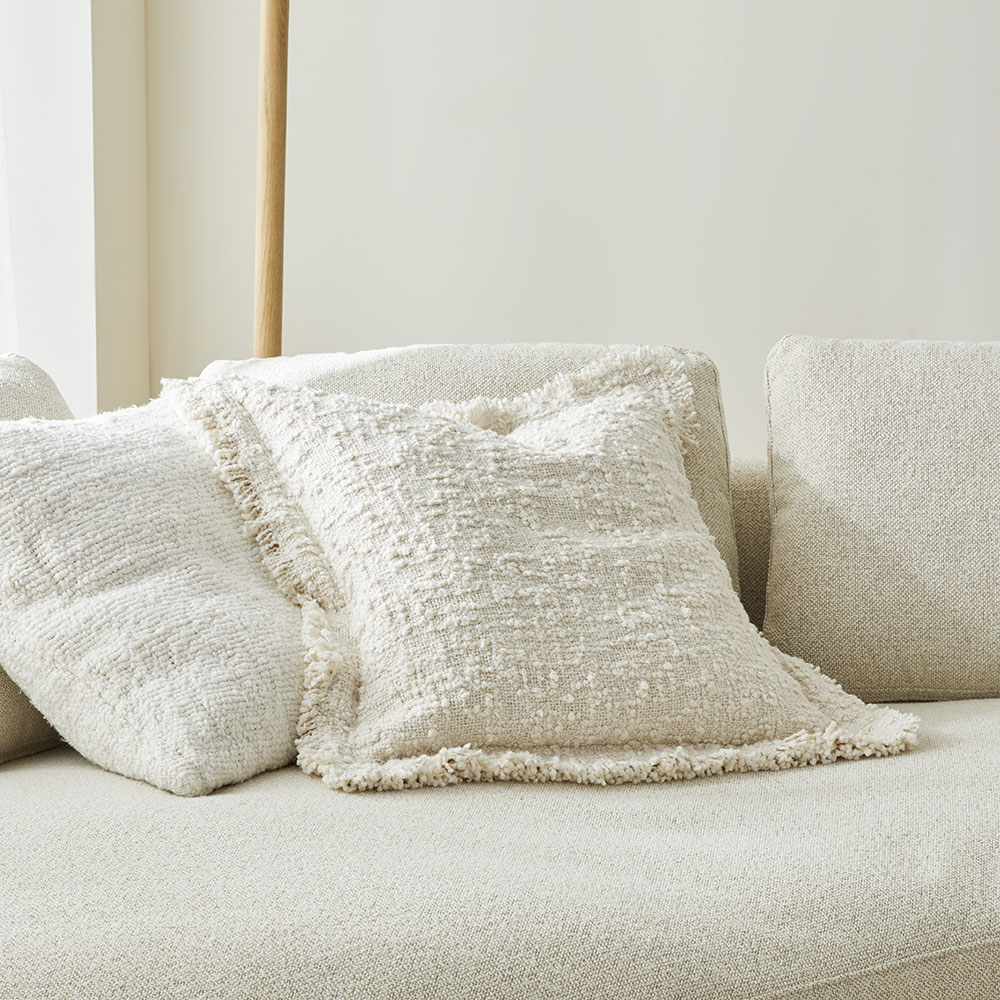Leiden White Boucle Cushion