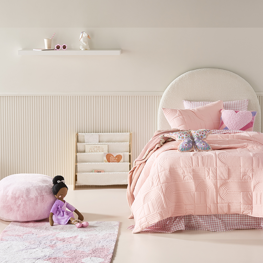 Marlowe Soft Pink Quilted Jersey Quilt Cover Set