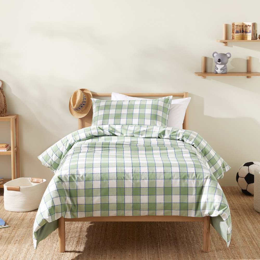 Carter Check Fern Quilt Cover Set