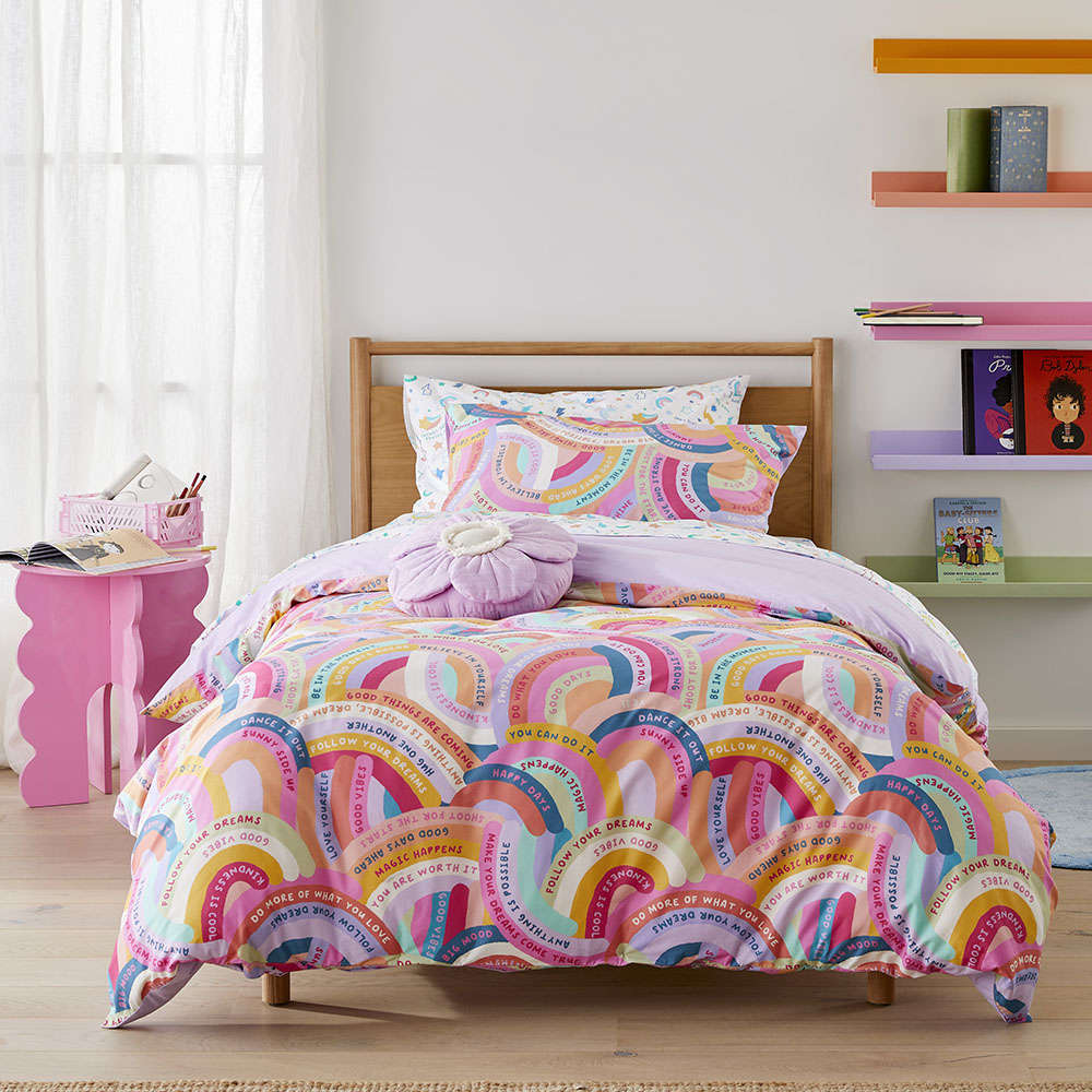 Good Vibes Lilac Quilt Cover Set