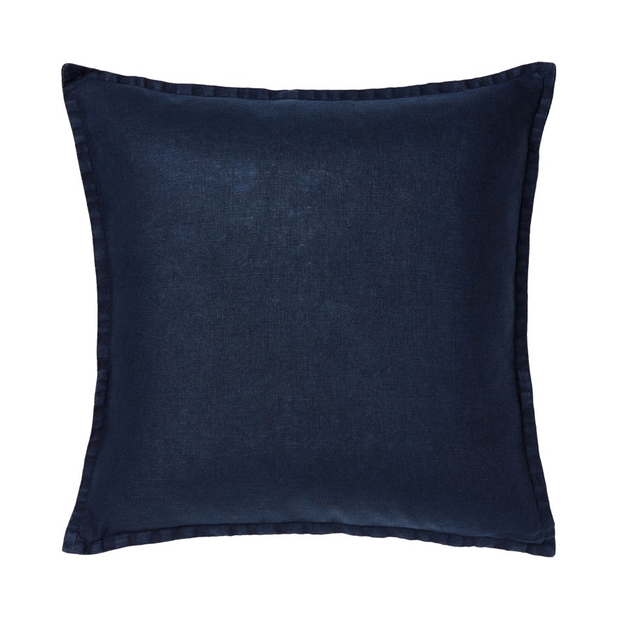 Belgian Navy Vintage Washed Linen Cushion