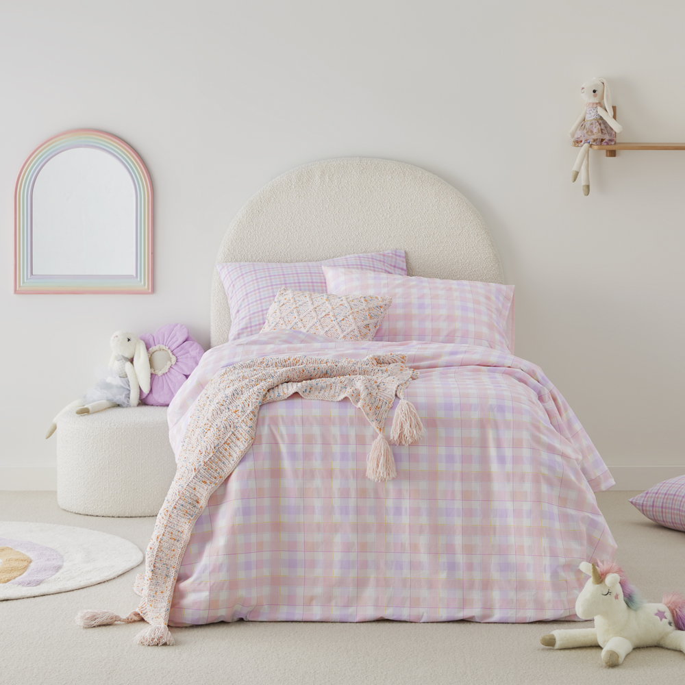 Cameron Check Pink Quilt Cover Set