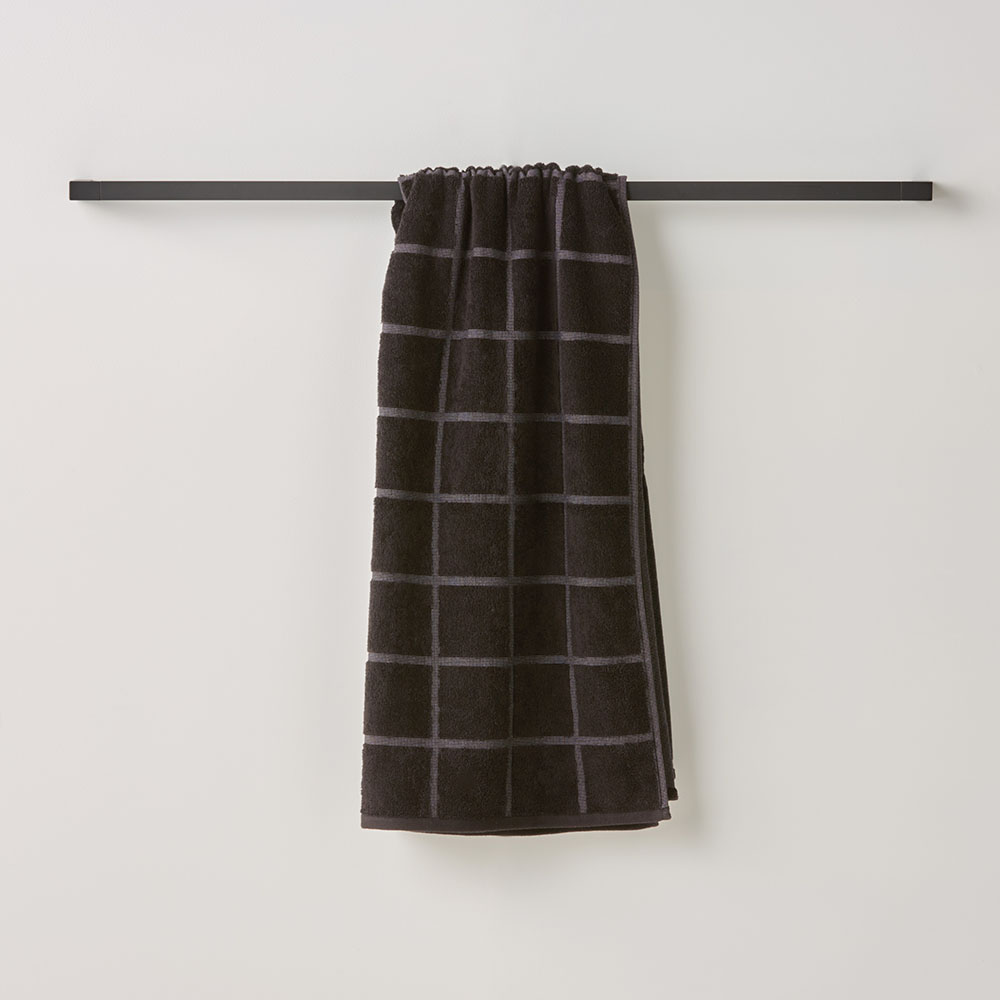 Nelson Check Black Towel Range