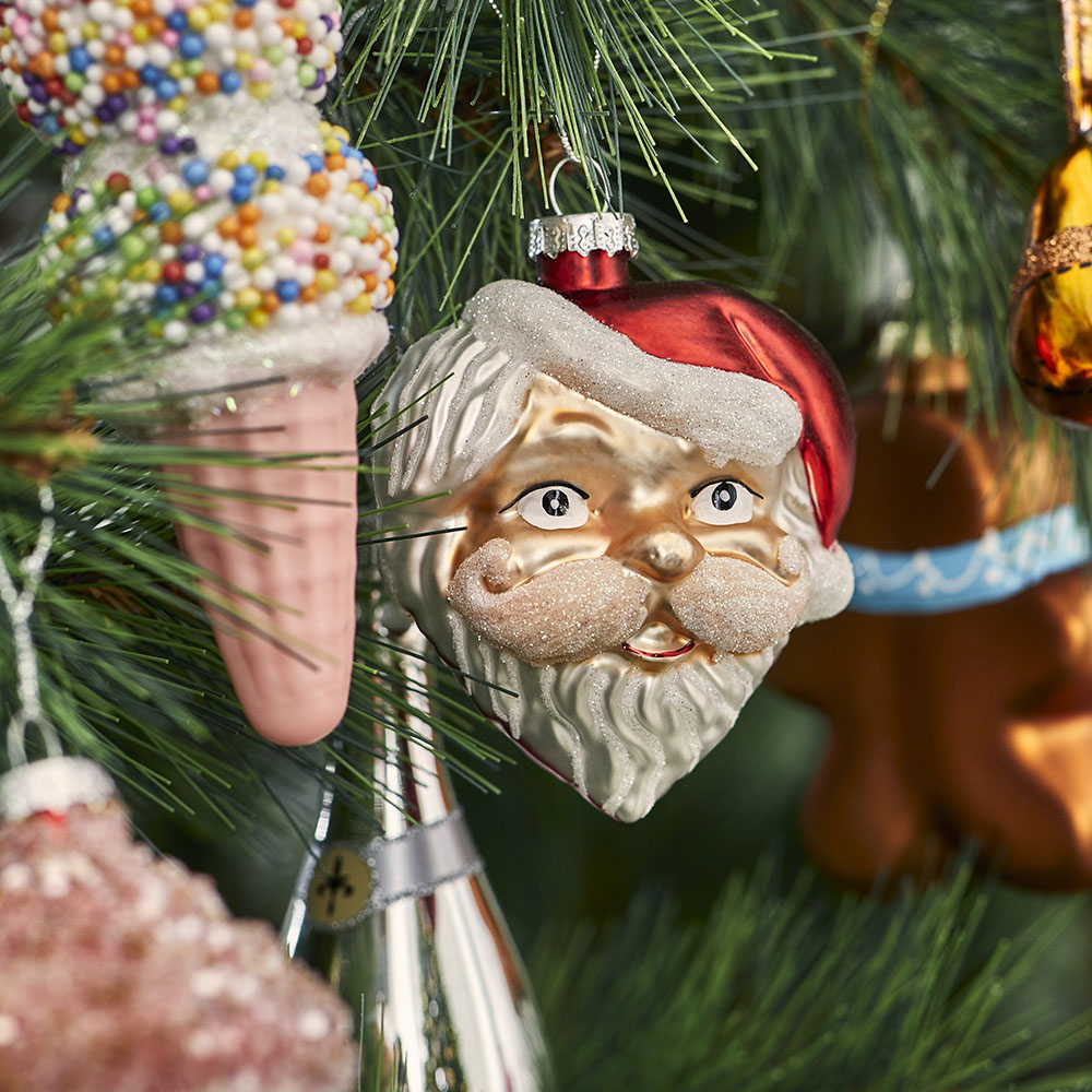 Vintage Glass Vintage Santa Decoration